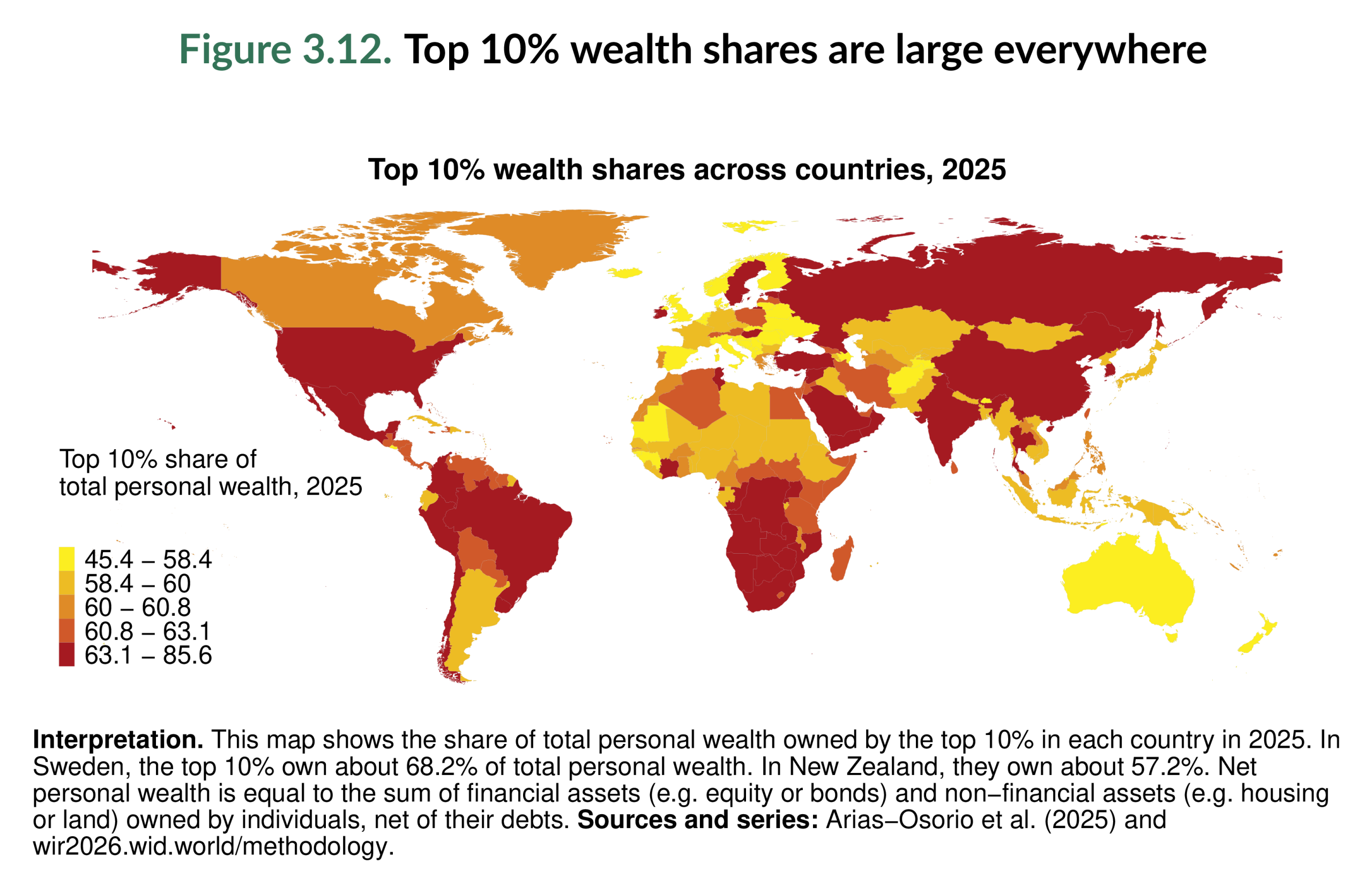 Figure 3.12. Top 10% wealth shares are large everywhere